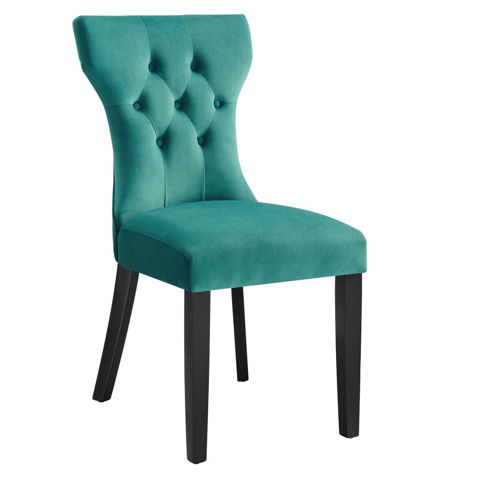 Silhouette Performance Velvet Dining Chairs - Set of 2 By Modway - EEI-5014 | Dining Chairs | Modishstore - 77