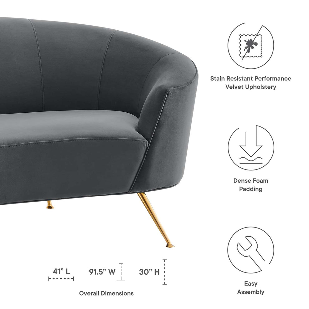 Marchesa Upholstered Performance Velvet Sofa By Modway - EEI-5015 | Sofas | Modishstore - 15