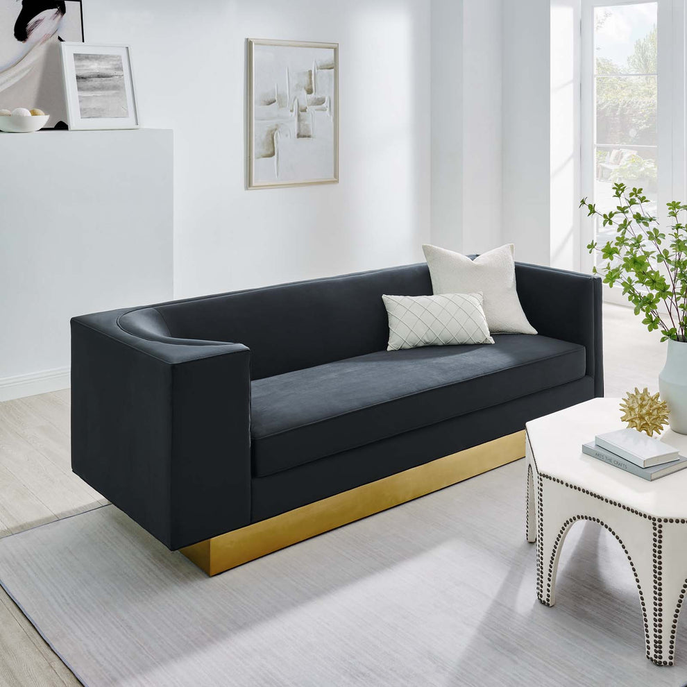 Eminence Upholstered Performance Velvet Sofa By Modway - EEI-5016 | Sofas | Modishstore - 1