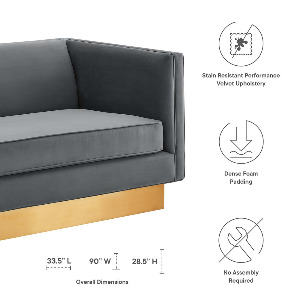 Eminence Upholstered Performance Velvet Sofa By Modway - EEI-5016 | Sofas | Modishstore - 21