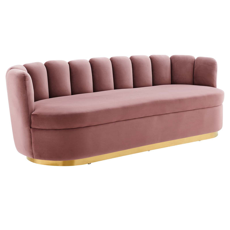Victoria Channel Tufted Performance Velvet Sofa By Modway - EEI-5017 | Sofas | Modishstore - 2