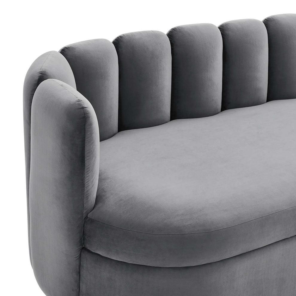 Victoria Channel Tufted Performance Velvet Sofa By Modway - EEI-5017 | Sofas | Modishstore - 11