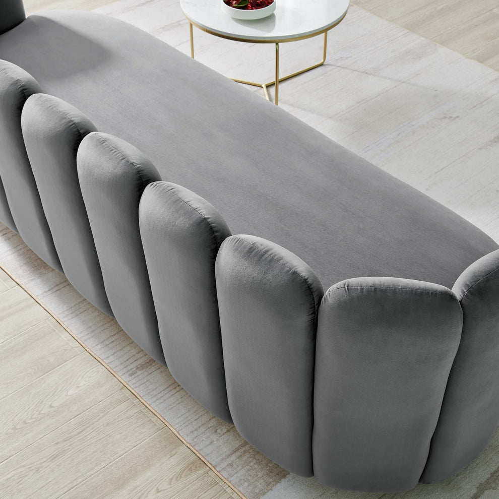 Victoria Channel Tufted Performance Velvet Sofa By Modway - EEI-5017 | Sofas | Modishstore - 16