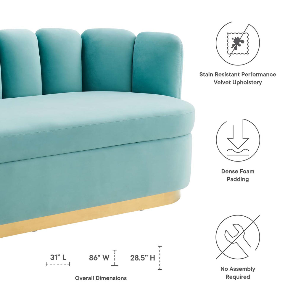 Victoria Channel Tufted Performance Velvet Sofa By Modway - EEI-5017 | Sofas | Modishstore - 20