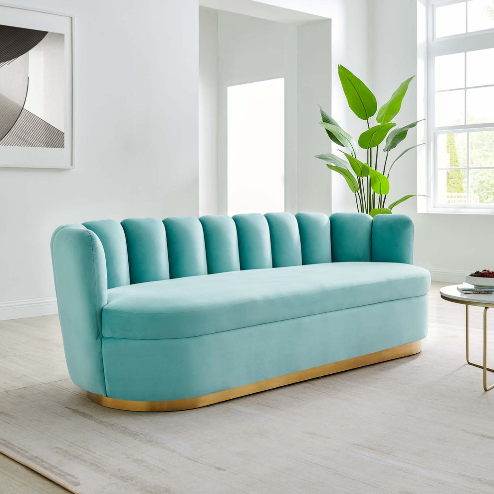 Victoria Channel Tufted Performance Velvet Sofa By Modway - EEI-5017 | Sofas | Modishstore - 17