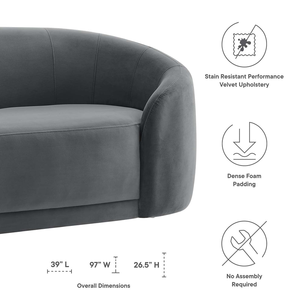 Contessa Performance Velvet Sofa By Modway - EEI-5018 | Sofas | Modishstore - 7