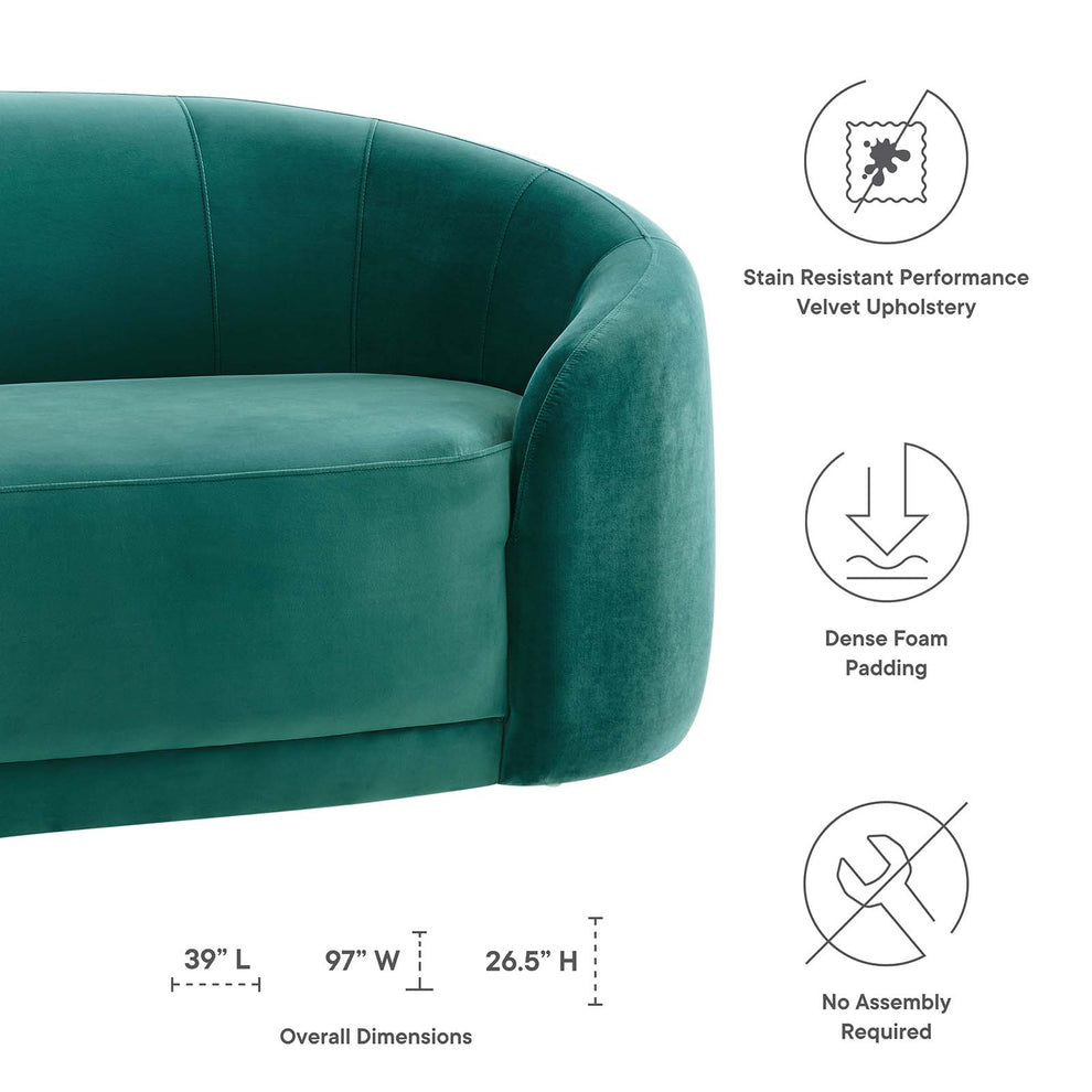 Contessa Performance Velvet Sofa By Modway - EEI-5018 | Sofas | Modishstore - 14