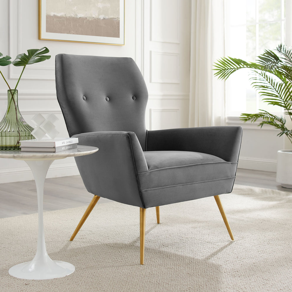 Renata Button Tufted Performance Velvet Armchair By Modway - EEI-5020 | Armchairs | Modishstore - 1