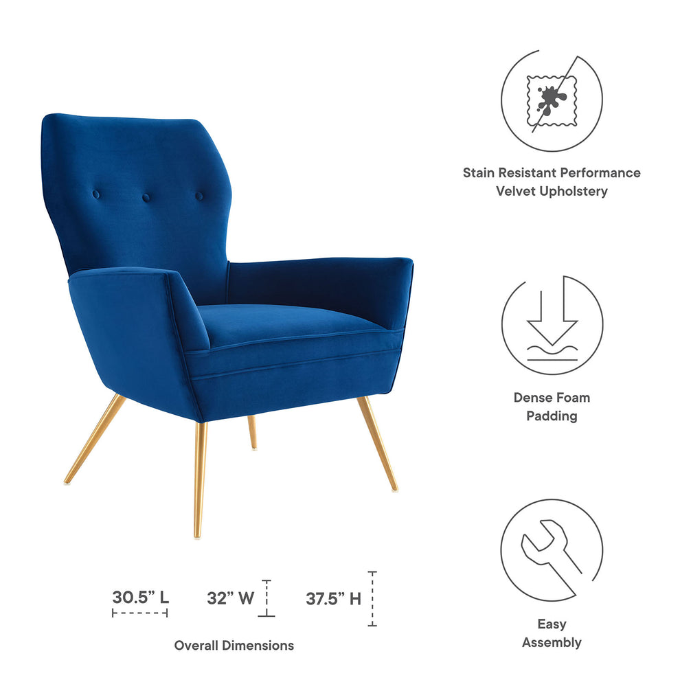 Renata Button Tufted Performance Velvet Armchair By Modway - EEI-5020 | Armchairs | Modishstore - 11