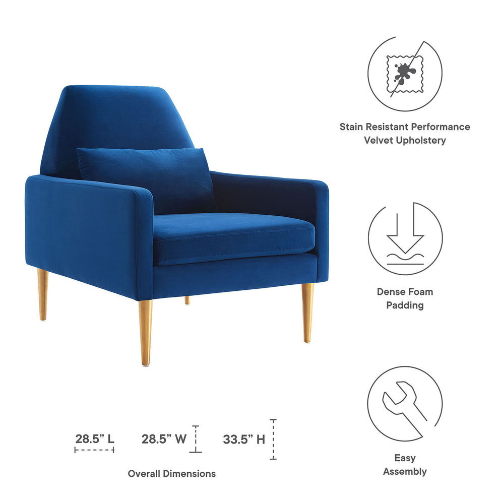 Liliana Performance Velvet Armchair By Modway - EEI-5021 | Armchairs | Modishstore - 18