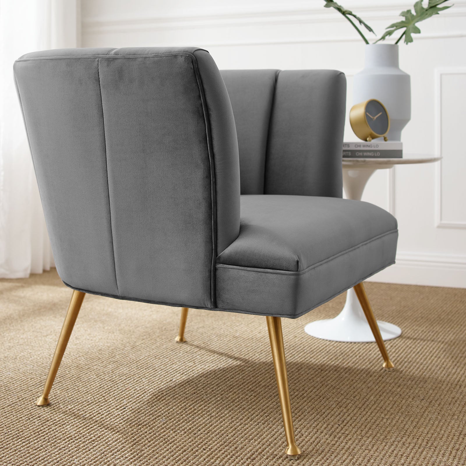 Veronica Channel Tufted Performance Velvet Armchair By Modway | Armchairs | Modishstore-8