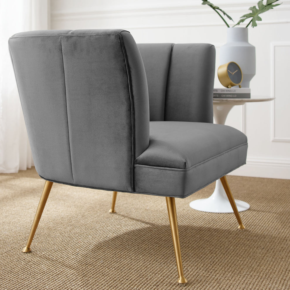 Veronica Channel Tufted Performance Velvet Armchair By Modway - EEI-5023 | Armchairs | Modishstore - 8