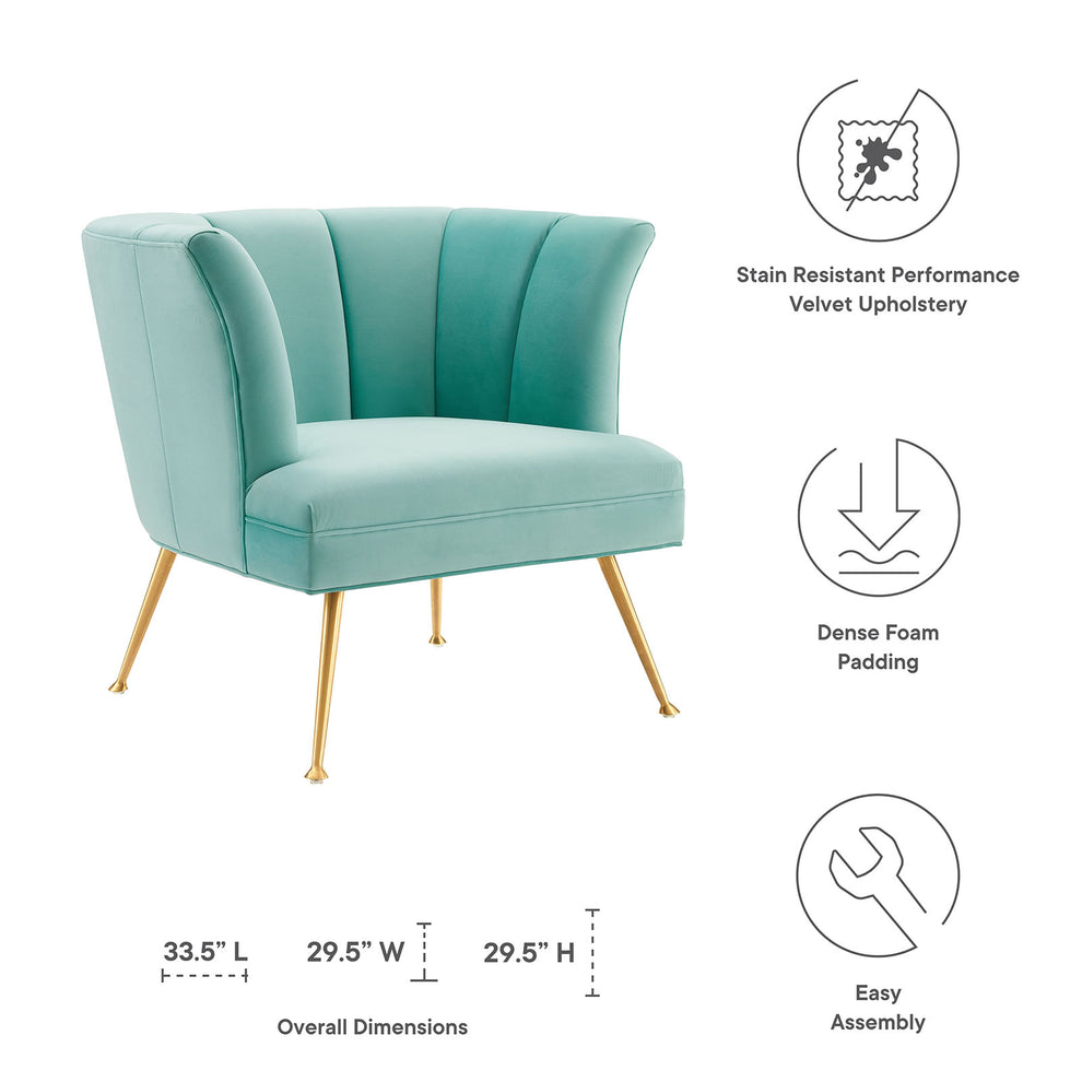 Veronica Channel Tufted Performance Velvet Armchair By Modway - EEI-5023 | Armchairs | Modishstore - 10