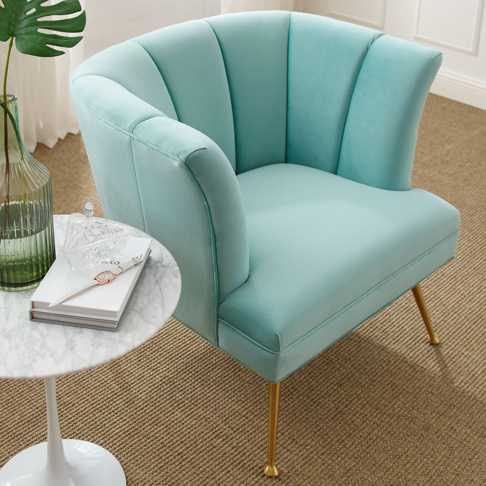 Veronica Channel Tufted Performance Velvet Armchair By Modway | Armchairs | Modishstore-15