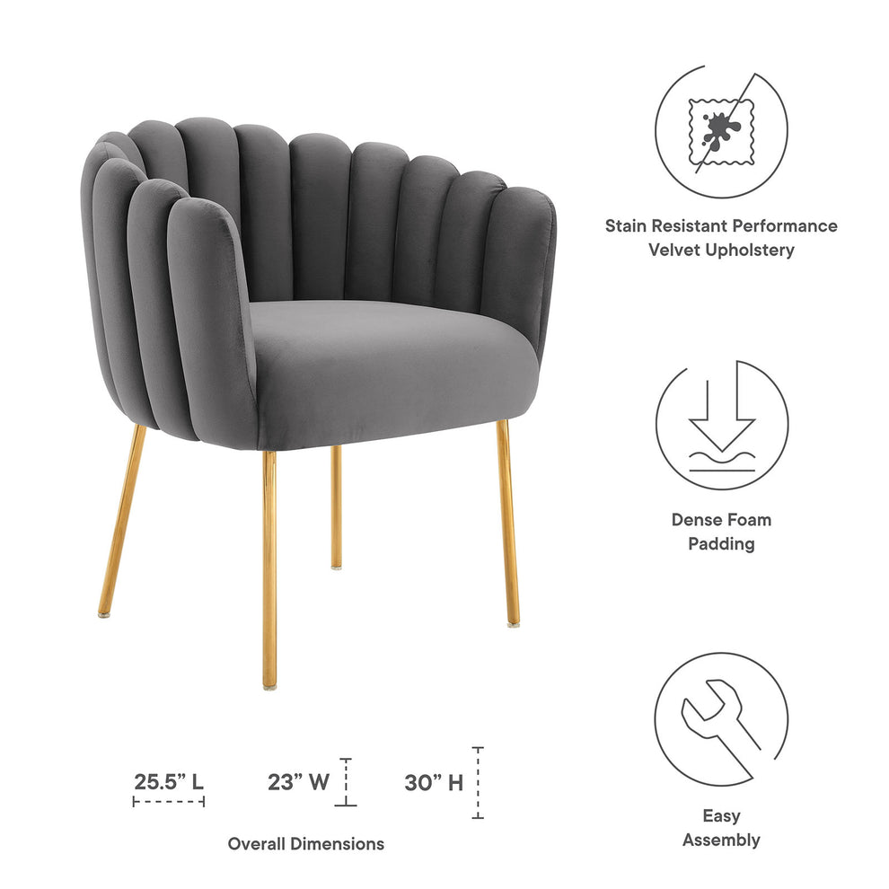 Sanna Channel Tufted Performance Velvet Armchair By Modway - EEI-5024 | Armchairs | Modishstore - 3