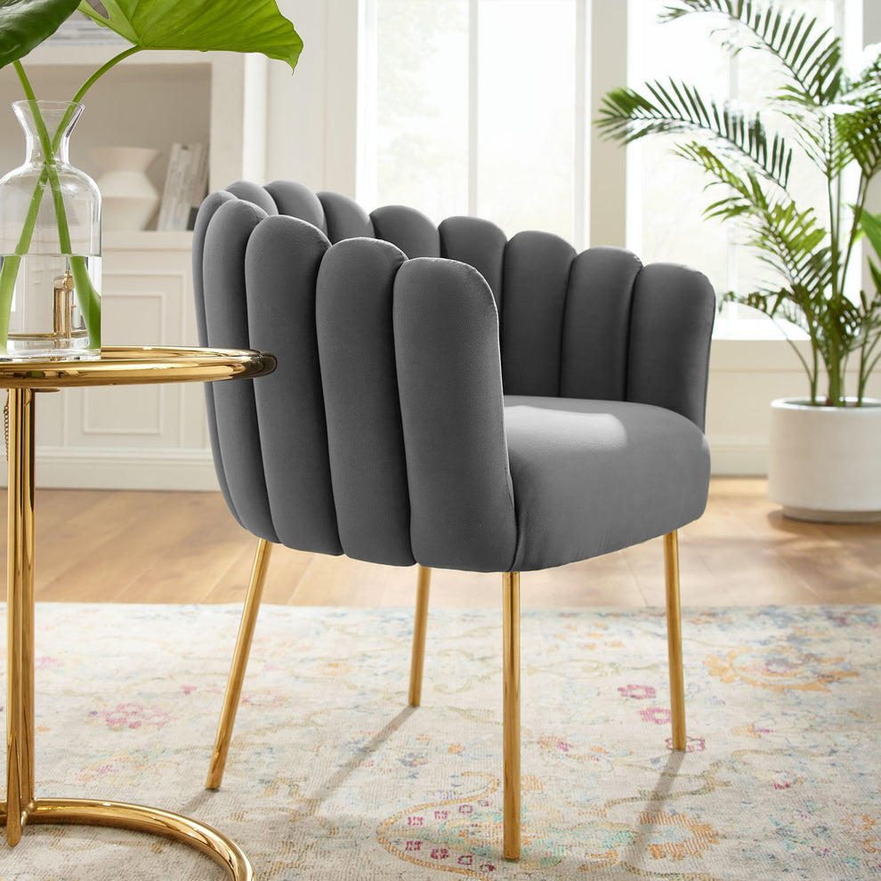 Sanna Channel Tufted Performance Velvet Armchair By Modway - EEI-5024 | Armchairs | Modishstore - 8
