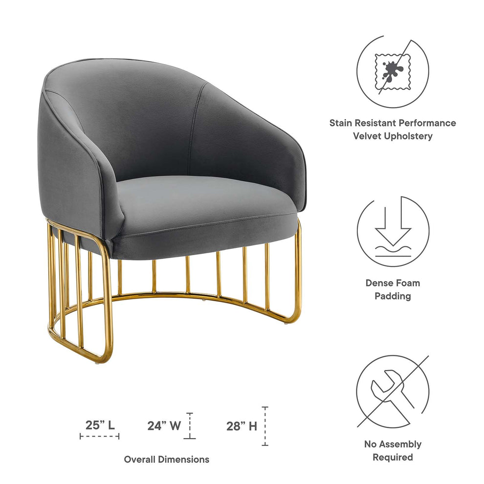 Legacy Performance Velvet Armchair By Modway - EEI-5025 | Armchairs | Modishstore - 8