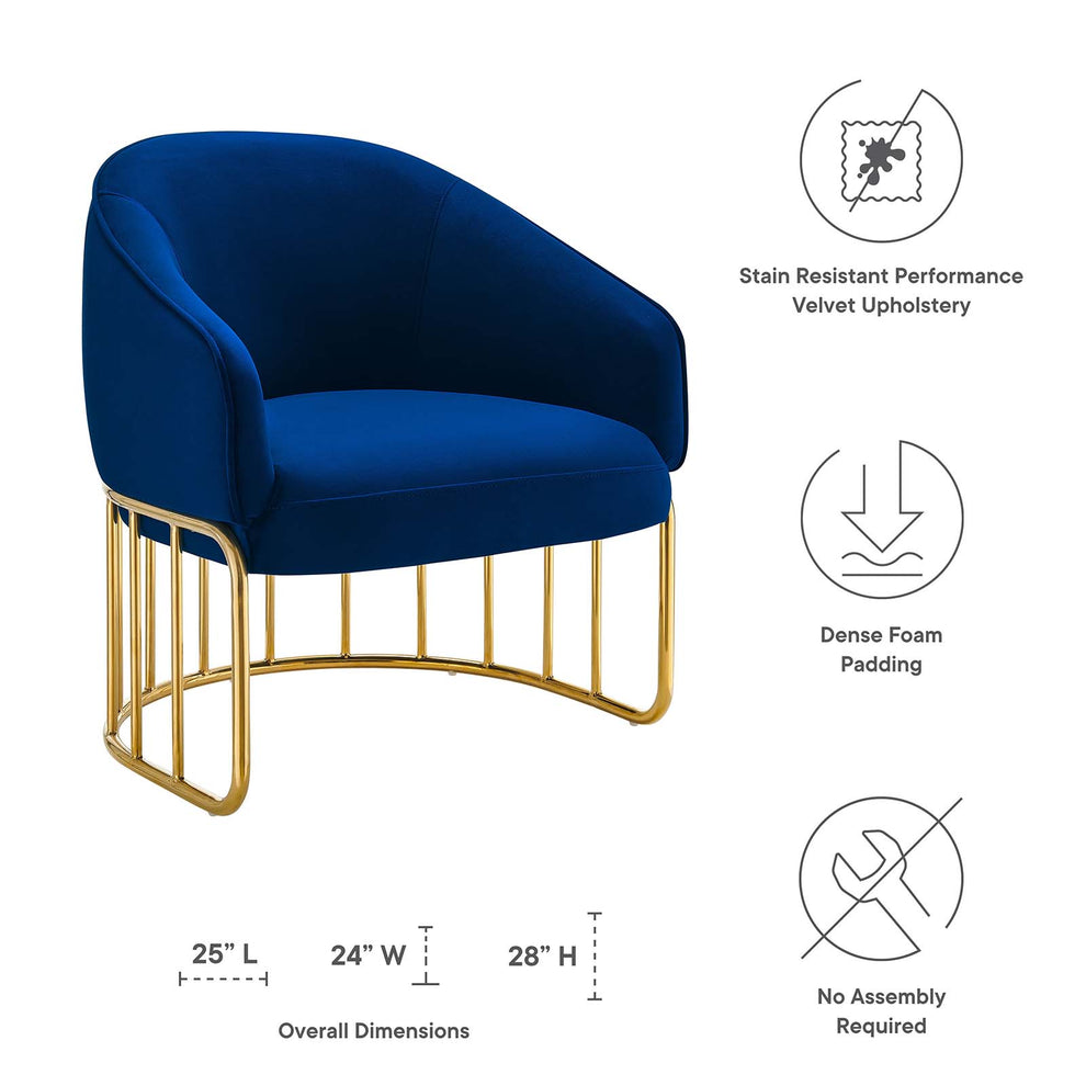 Legacy Performance Velvet Armchair By Modway - EEI-5025 | Armchairs | Modishstore - 11