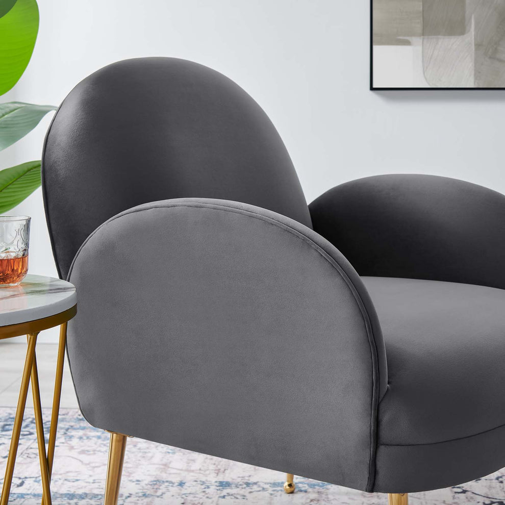Transcend Performance Velvet Armchair By Modway - EEI-5026 | Armchairs | Modishstore - 8