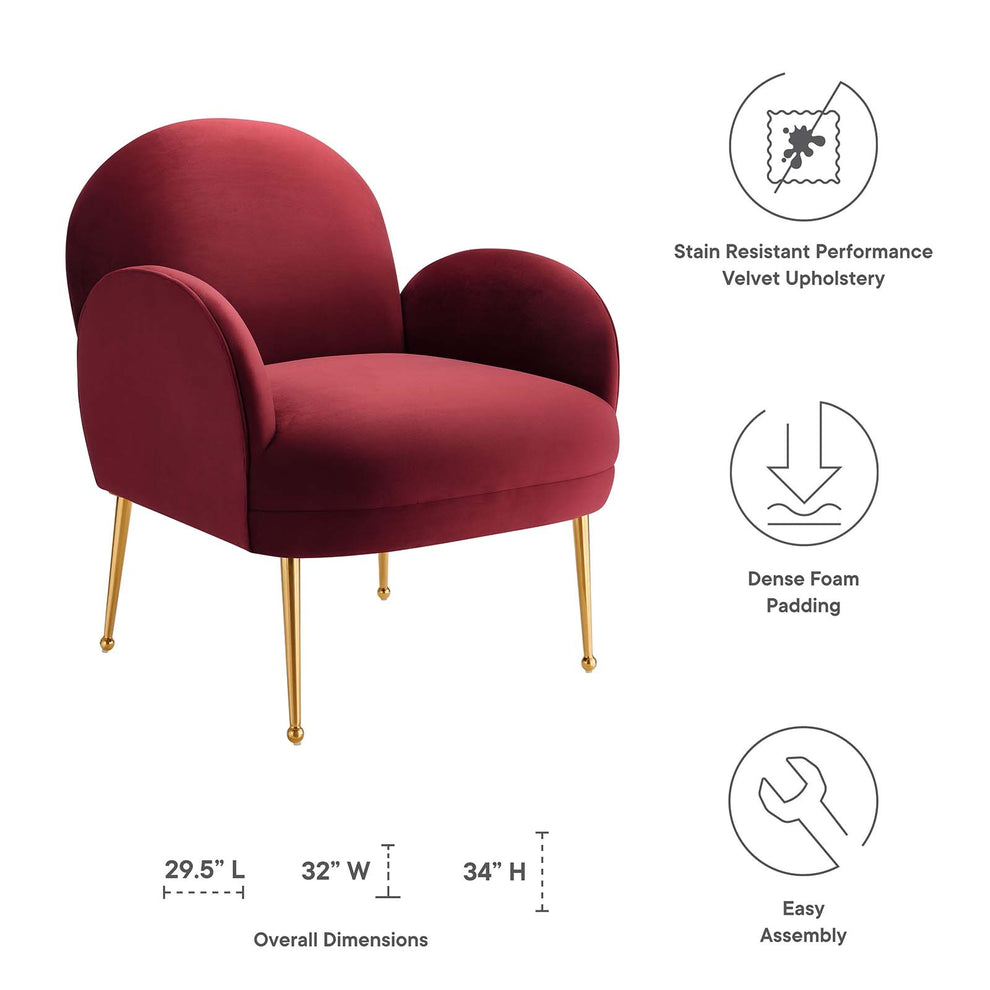 Transcend Performance Velvet Armchair By Modway - EEI-5026 | Armchairs | Modishstore - 11
