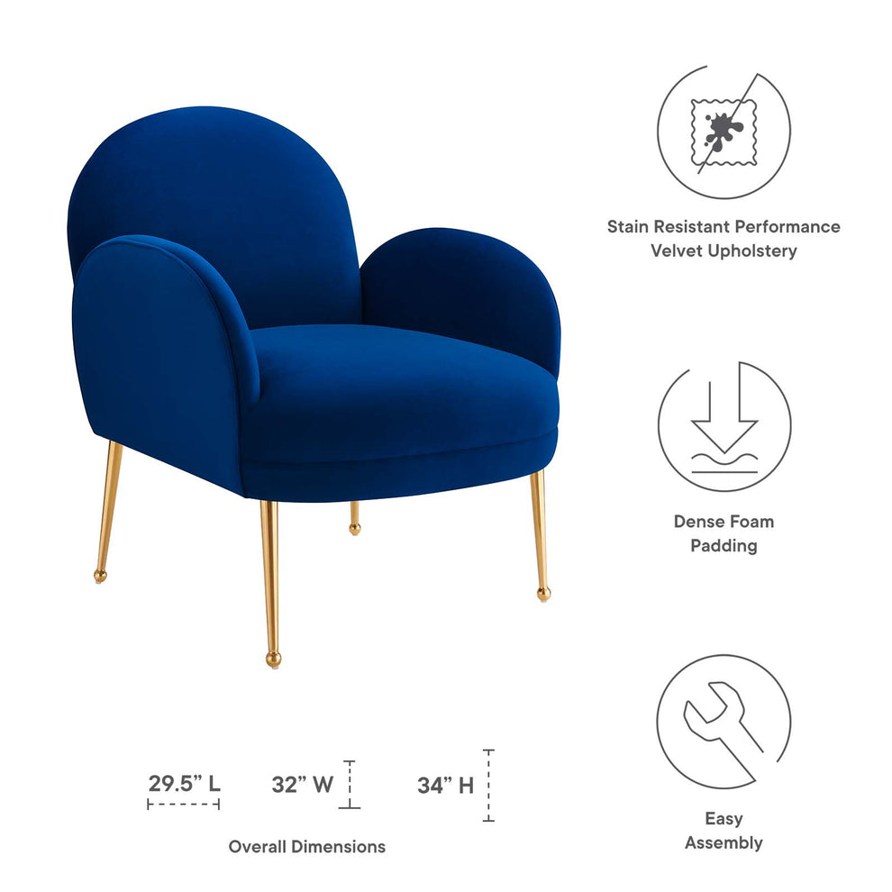 Transcend Performance Velvet Armchair By Modway - EEI-5026 | Armchairs | Modishstore - 19