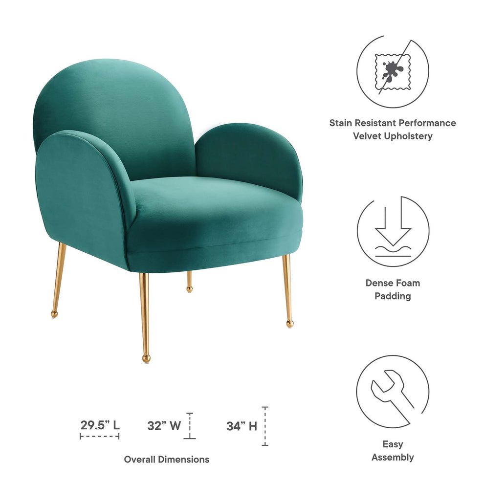 Transcend Performance Velvet Armchair By Modway - EEI-5026 | Armchairs | Modishstore - 34