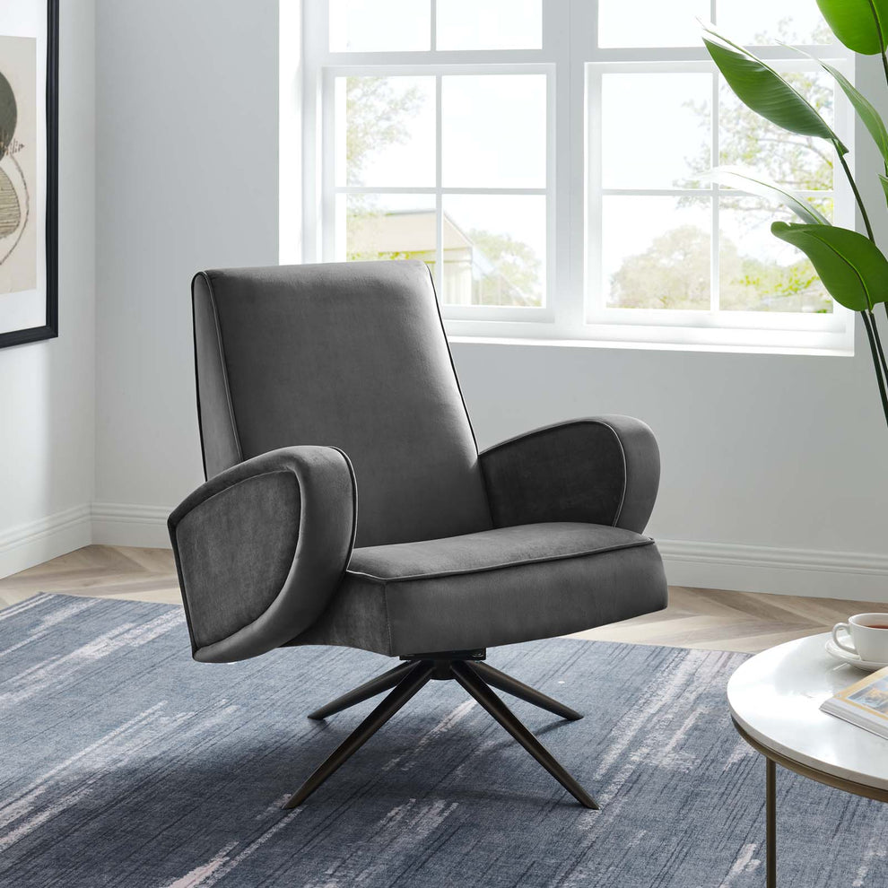 Superior Performance Velvet Swivel Chair By Modway - EEI-5027 | Lounge Chairs | Modishstore - 1