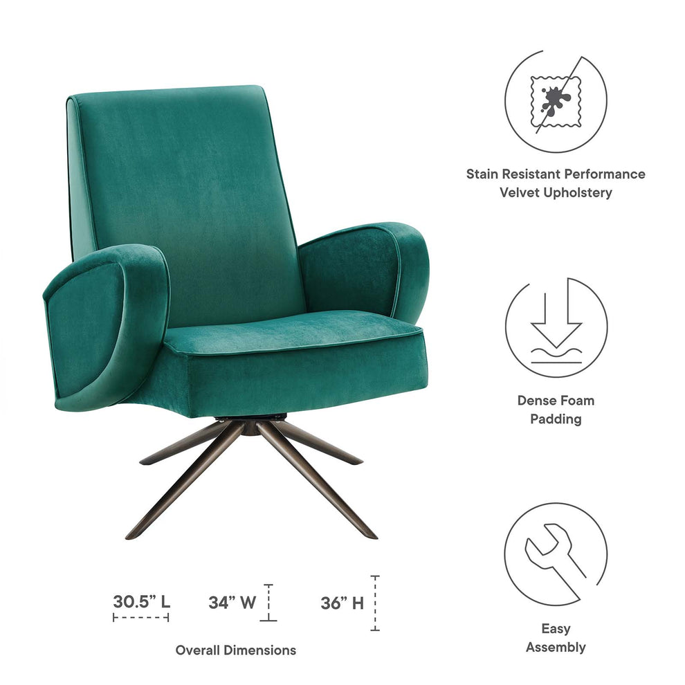 Superior Performance Velvet Swivel Chair By Modway - EEI-5027 | Lounge Chairs | Modishstore - 10