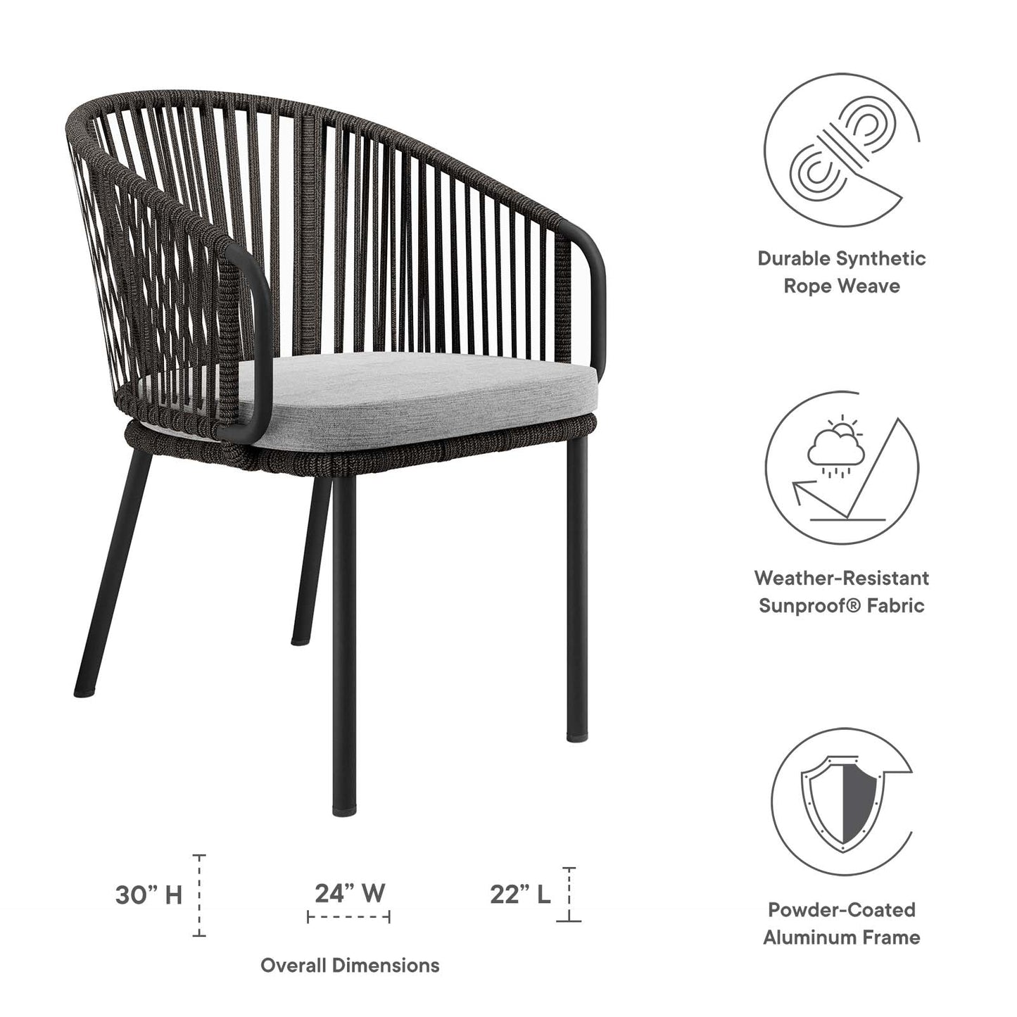 Harbor Outdoor Patio Armchair By Modway - EEI-5033 | Outdoor Chairs | Modishstore - 6