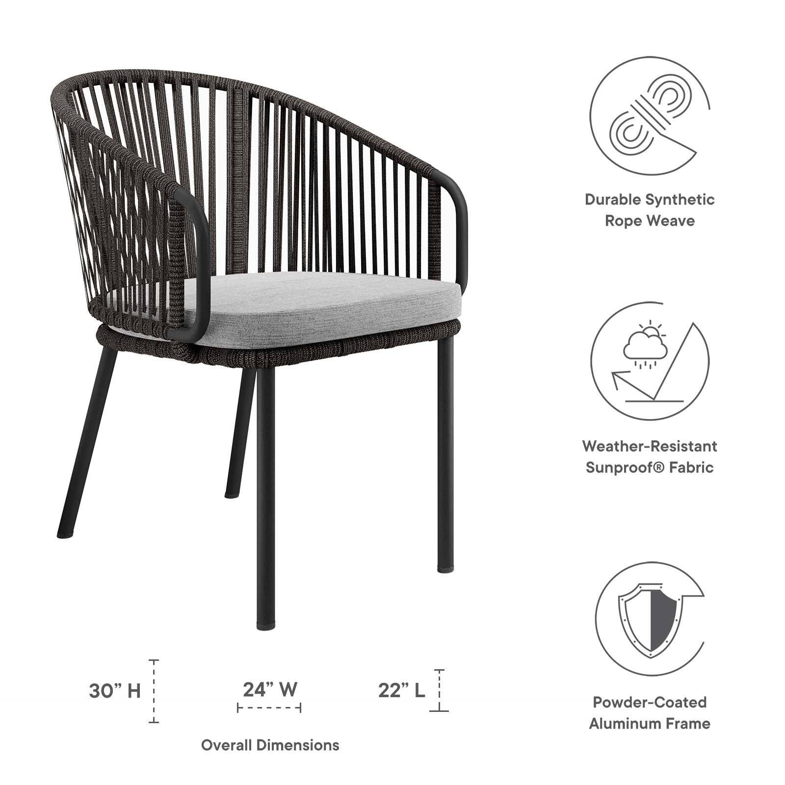 Harbor Outdoor Patio Armchair By Modway - EEI-5033 | Outdoor Chairs | Modishstore - 6