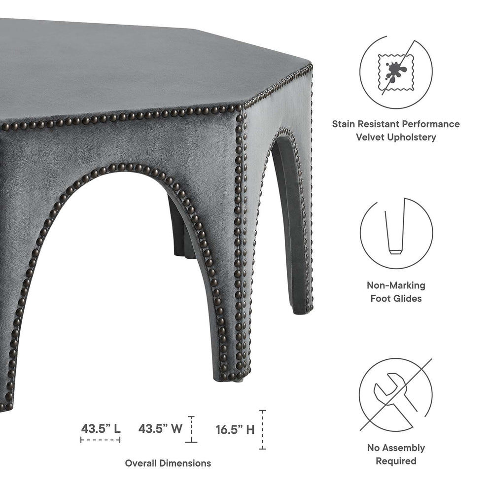 Victory Performance Velvet Ottoman By Modway - EEI-5035 | Ottomans | Modishstore - 7