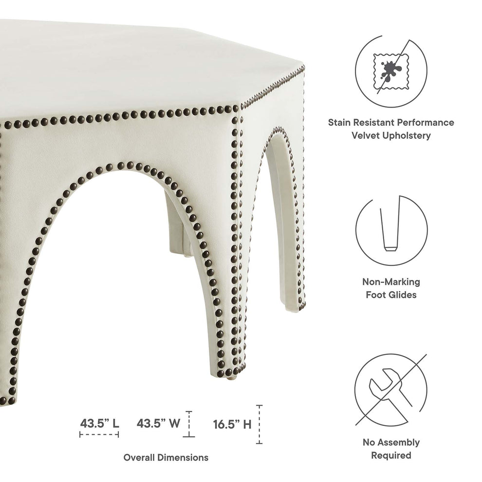 Victory Performance Velvet Ottoman By Modway - EEI-5035 | Ottomans | Modishstore - 10