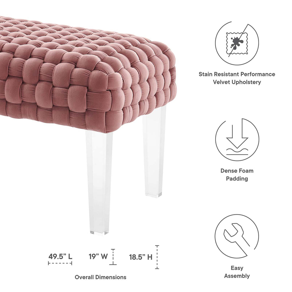 Prologue Woven Performance Velvet Ottoman By Modway - EEI-5037 | Ottomans | Modishstore - 6