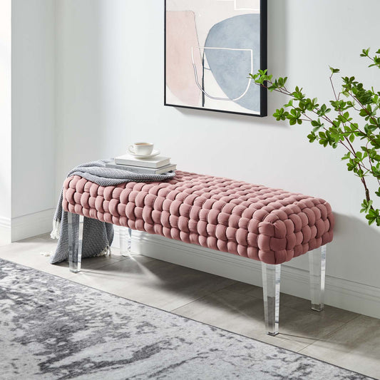 Prologue Woven Performance Velvet Ottoman By Modway - EEI-5037 | Ottomans | Modishstore - 1