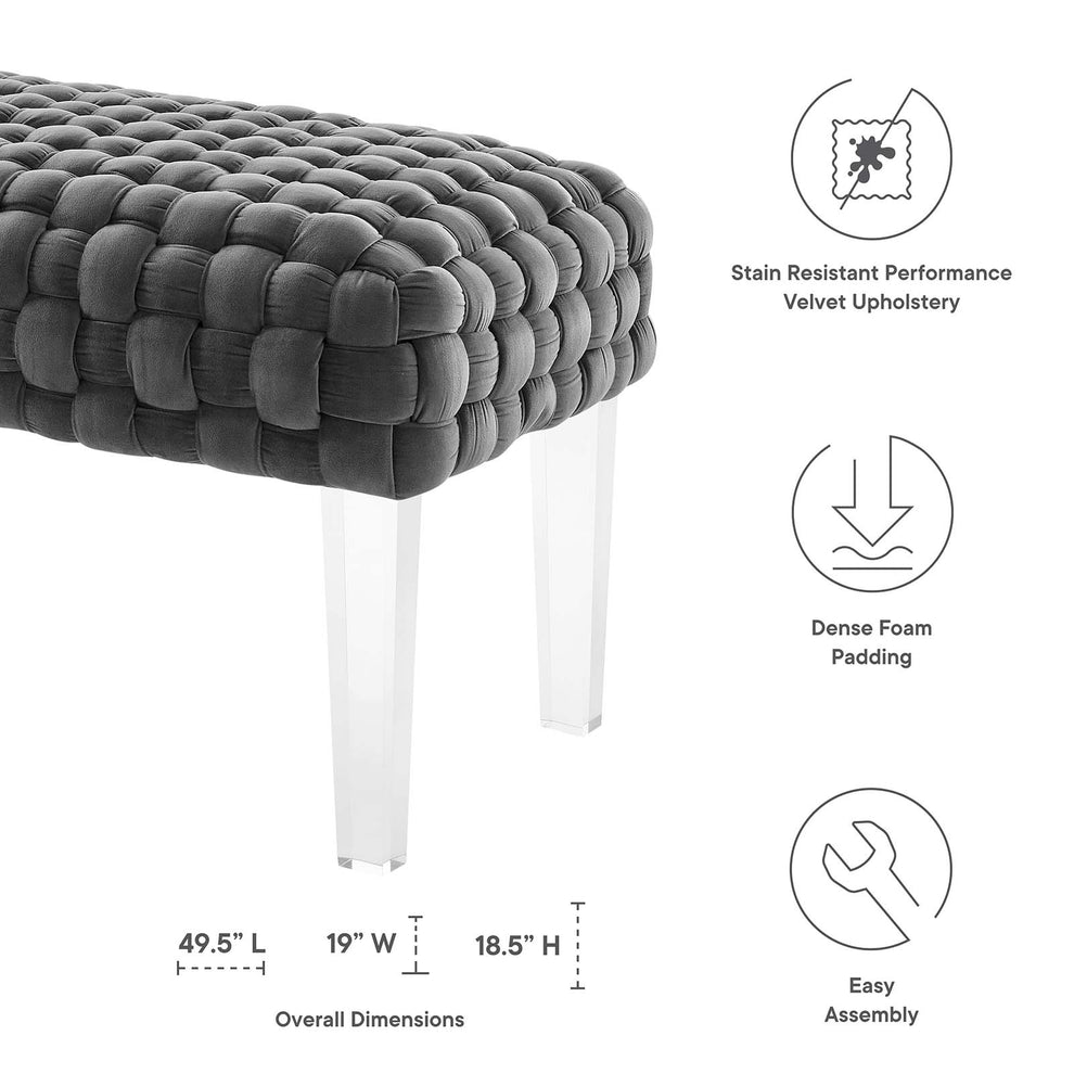 Prologue Woven Performance Velvet Ottoman By Modway - EEI-5037 | Ottomans | Modishstore - 12