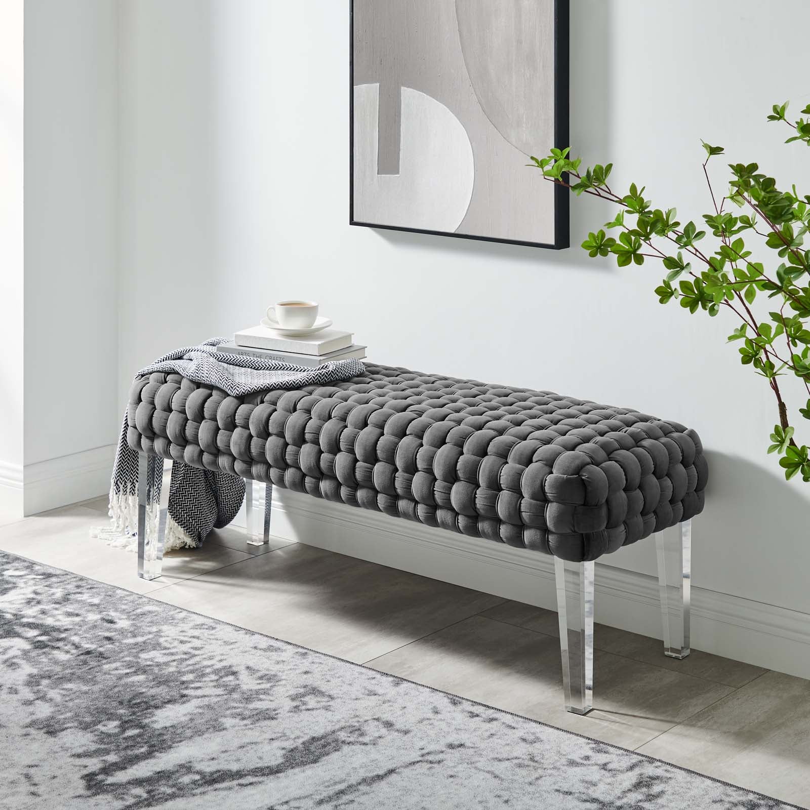 Prologue Woven Performance Velvet Ottoman By Modway - EEI-5037 | Ottomans | Modishstore - 14