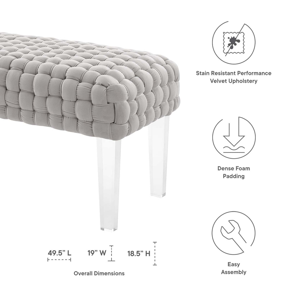 Prologue Woven Performance Velvet Ottoman By Modway - EEI-5037 | Ottomans | Modishstore - 19