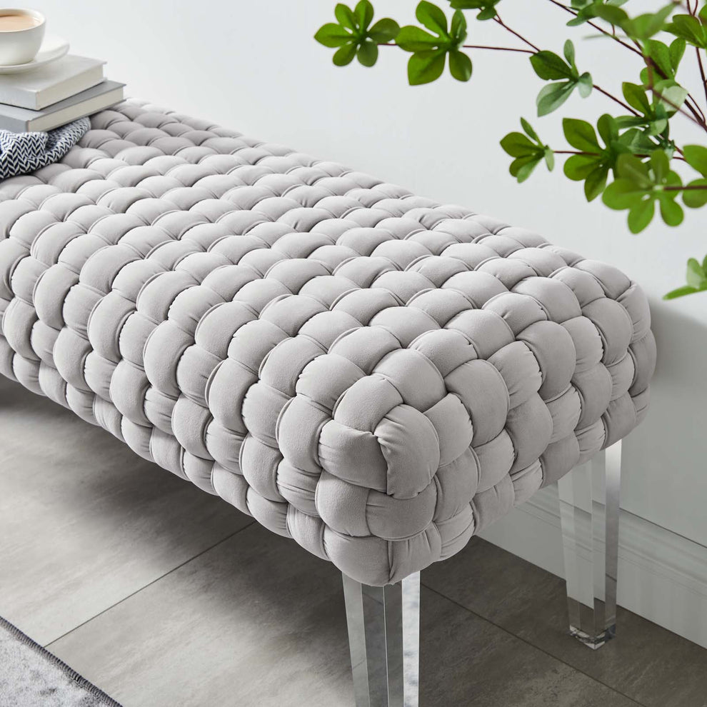 Prologue Woven Performance Velvet Ottoman By Modway - EEI-5037 | Ottomans | Modishstore - 20