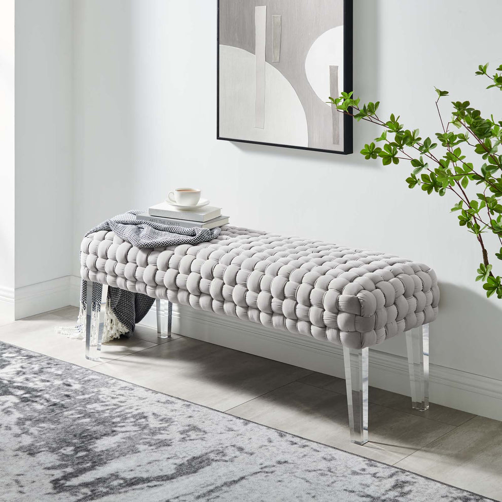 Prologue Woven Performance Velvet Ottoman By Modway - EEI-5037 | Ottomans | Modishstore - 21