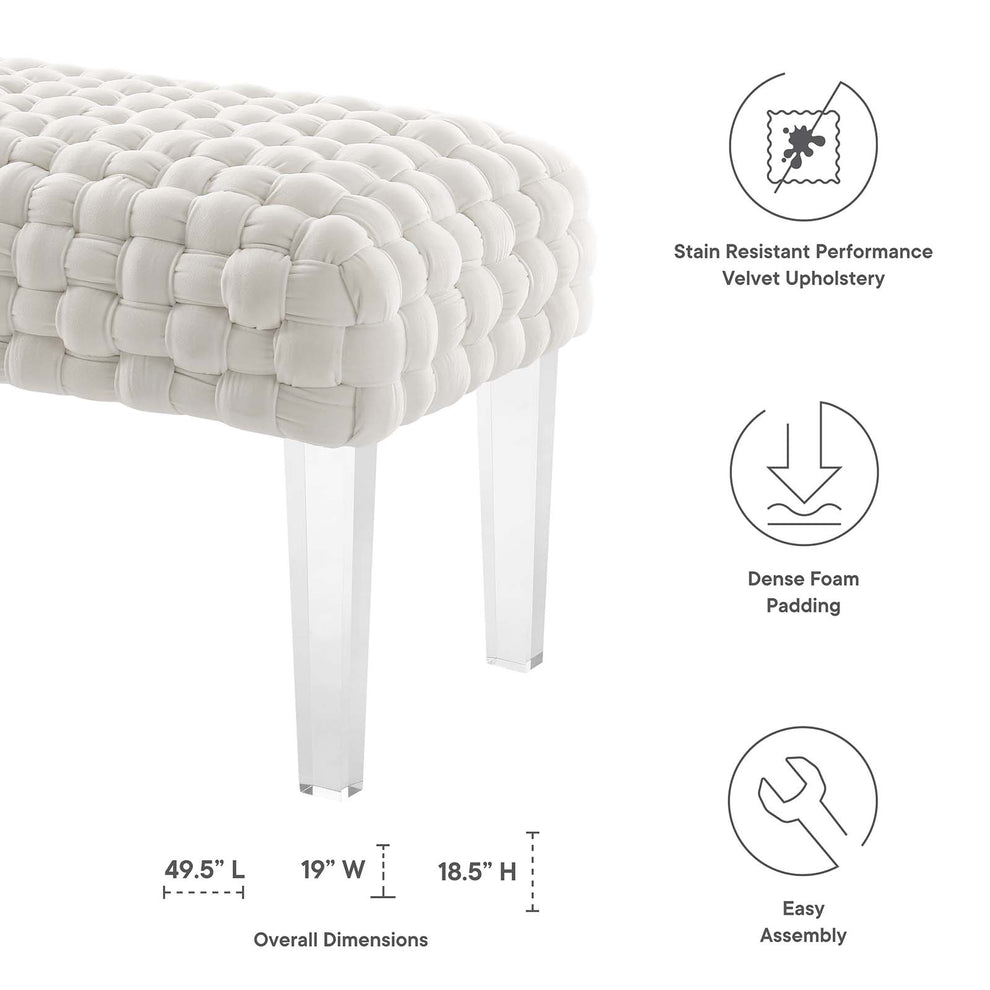 Prologue Woven Performance Velvet Ottoman By Modway - EEI-5037 | Ottomans | Modishstore - 33