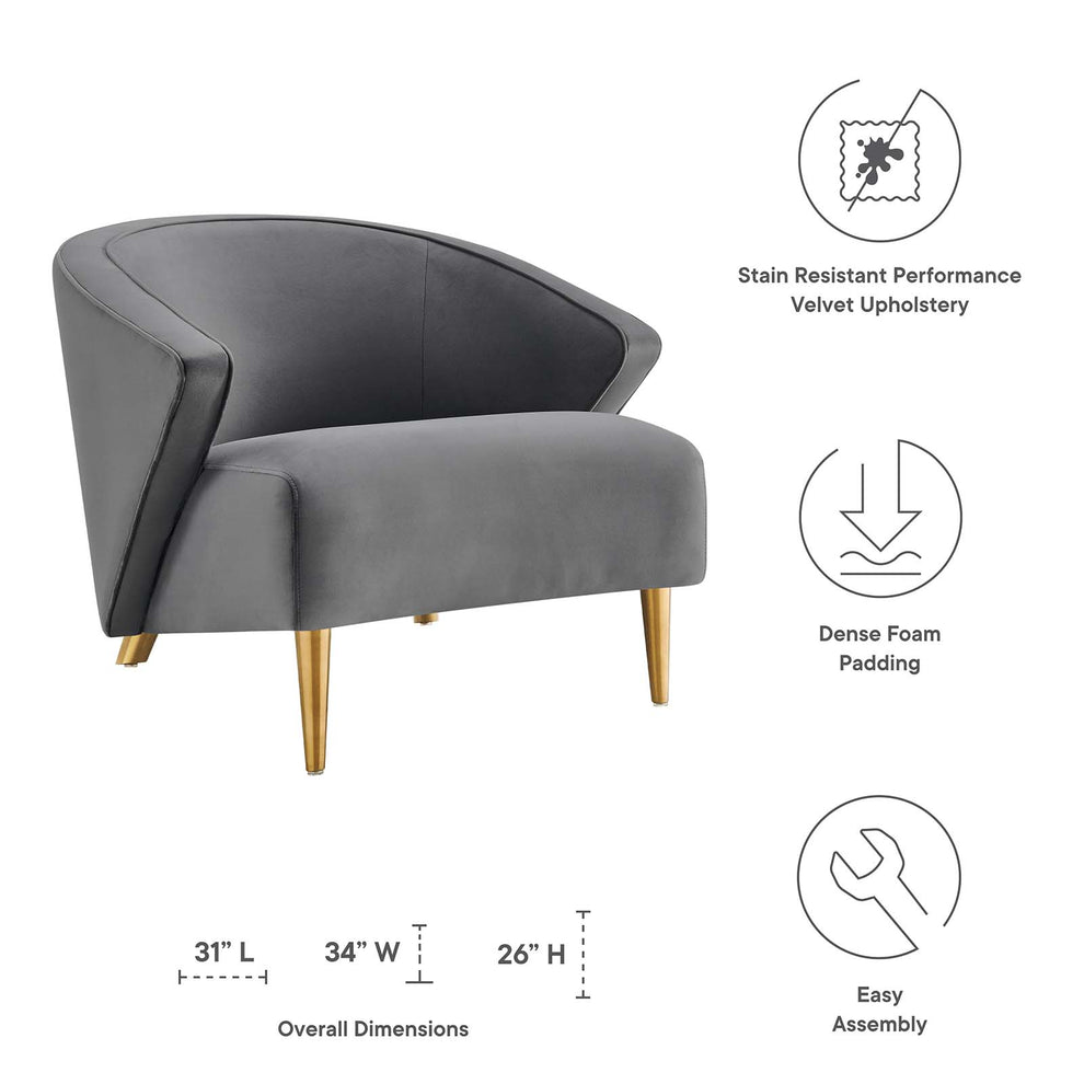 Odyssey Performance Velvet Armchair By Modway - EEI-5038 | Armchairs | Modishstore - 8
