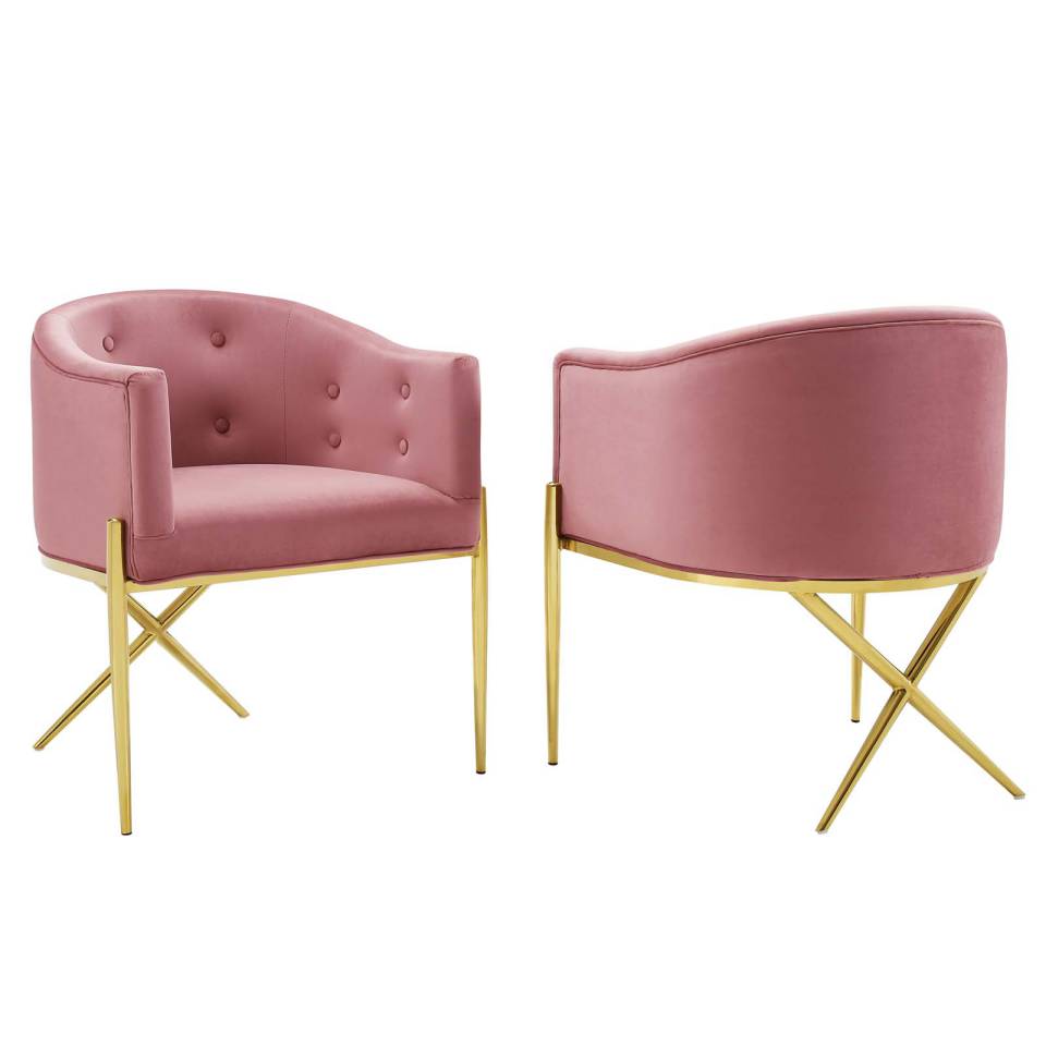 Modway Savour Accent Dining Armchair Performance Velvet Set of 2 - EEI-5042 | Armchairs | Modishstore - 2