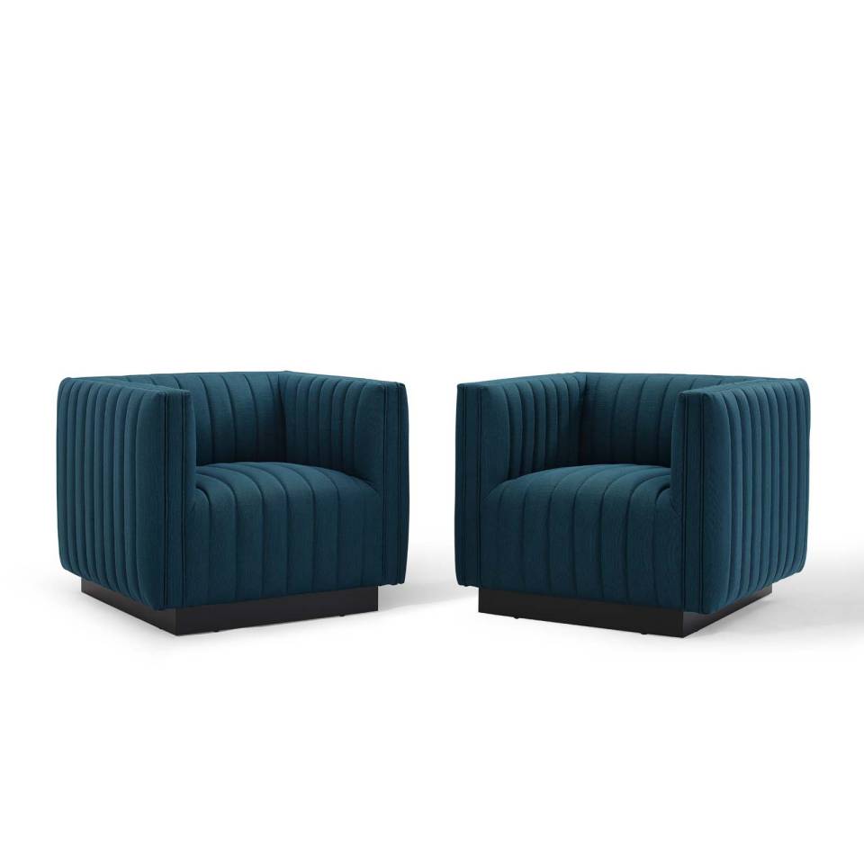 Modway Conjure Tufted Armchair Upholstered Fabric Set of 2 - EEI-5045 | Armchairs | Modishstore - 2