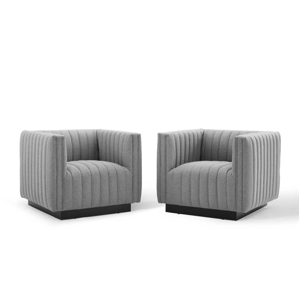 Modway Conjure Tufted Armchair Upholstered Fabric Set of 2 | Armchairs | Modishstore-10
