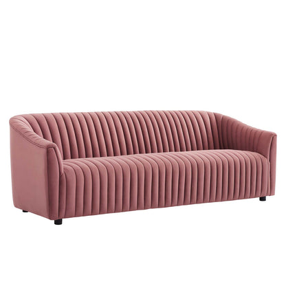Announce Performance Velvet Channel Tufted Sofa By Modway - EEI-5053 | Sofas | Modishstore - 9