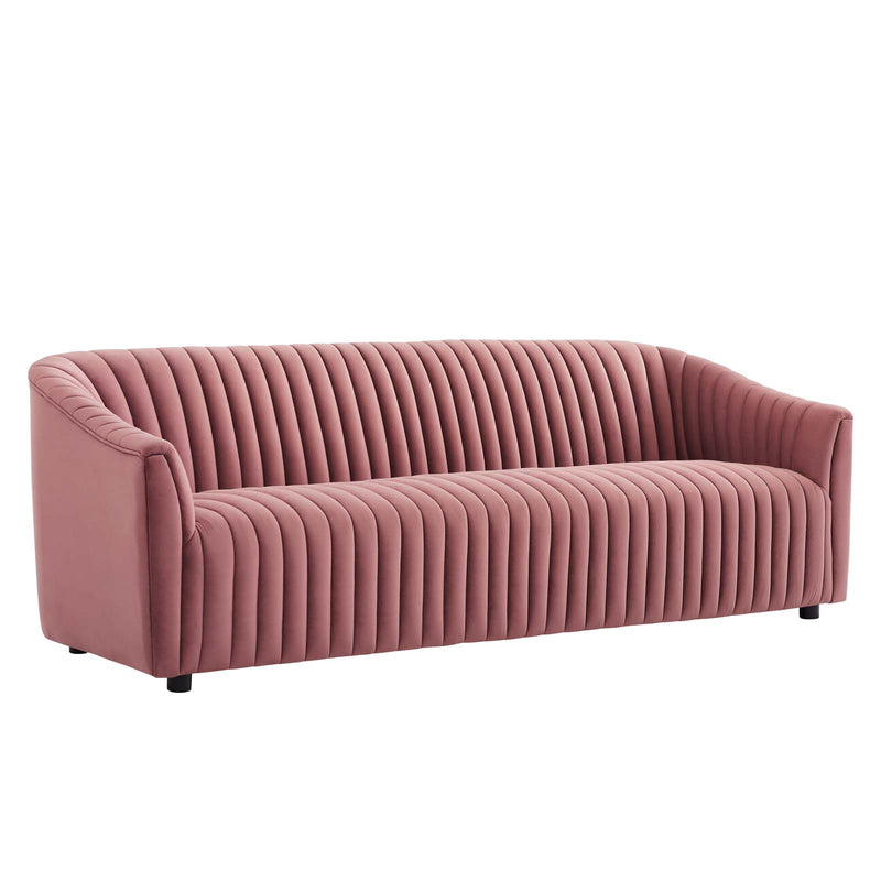 Announce Performance Velvet Channel Tufted Sofa By Modway - EEI-5053 | Sofas | Modishstore - 9
