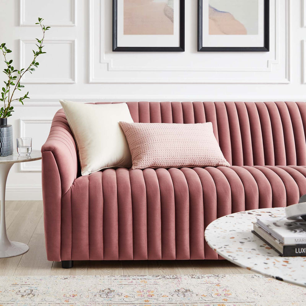 Announce Performance Velvet Channel Tufted Sofa By Modway - EEI-5053 | Sofas | Modishstore - 15