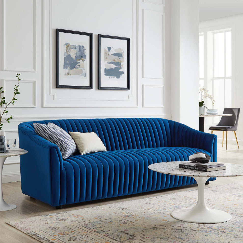 Announce Performance Velvet Channel Tufted Sofa By Modway - EEI-5053 | Sofas | Modishstore - 24