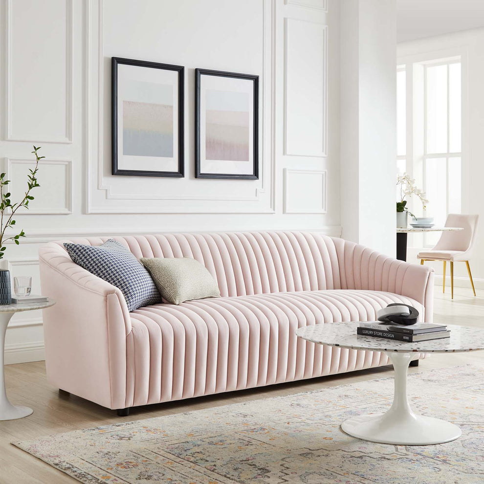Announce Performance Velvet Channel Tufted Sofa By Modway - EEI-5053 | Sofas | Modishstore - 32