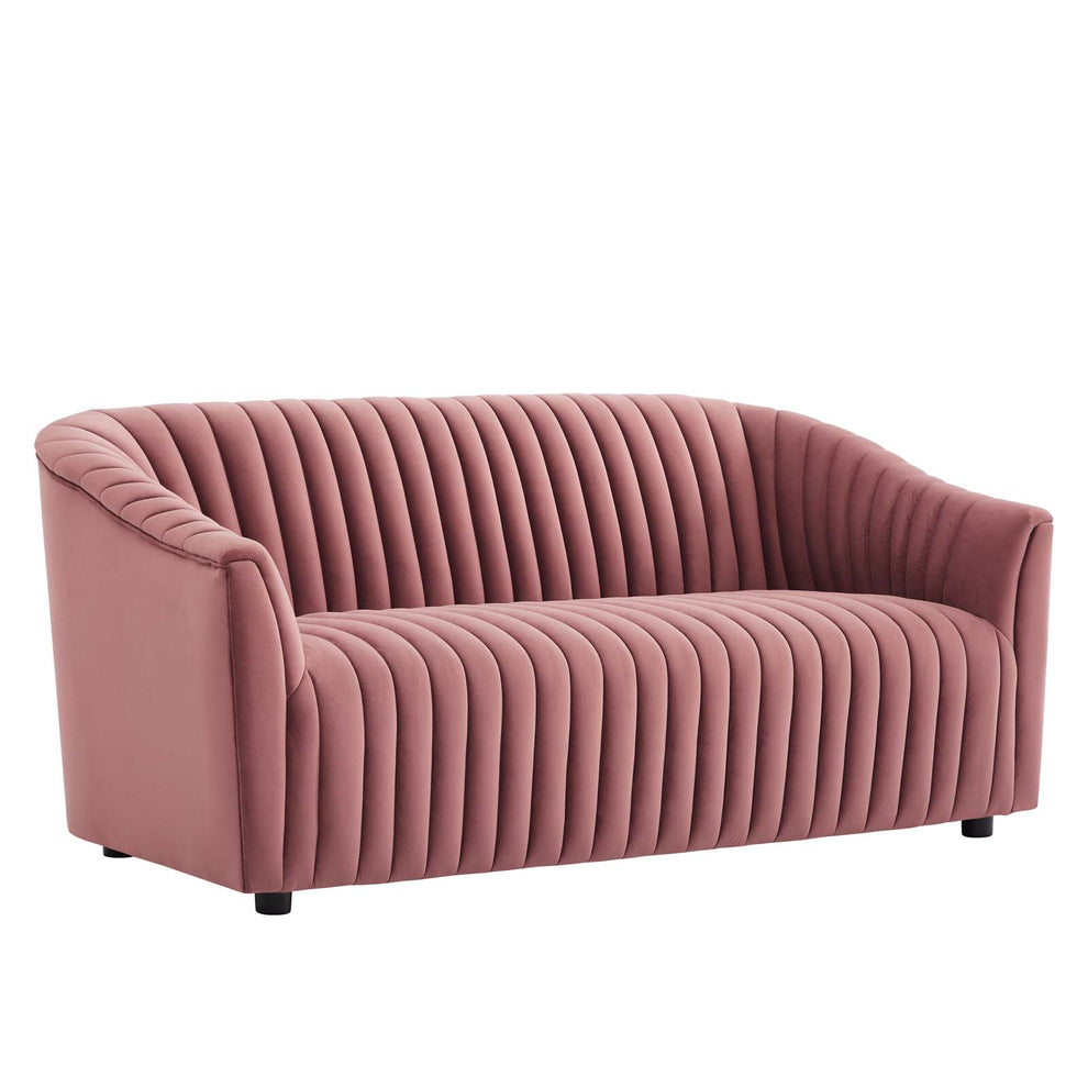 Announce Performance Velvet Channel Tufted Loveseat By Modway - EEI-5054 | Loveseats | Modishstore - 9